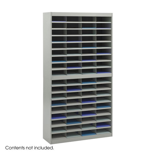 Steel Literature Organizer with 72 Compartments Gray[#A8A8A8] SKU SMS-10-V37-9241GRR