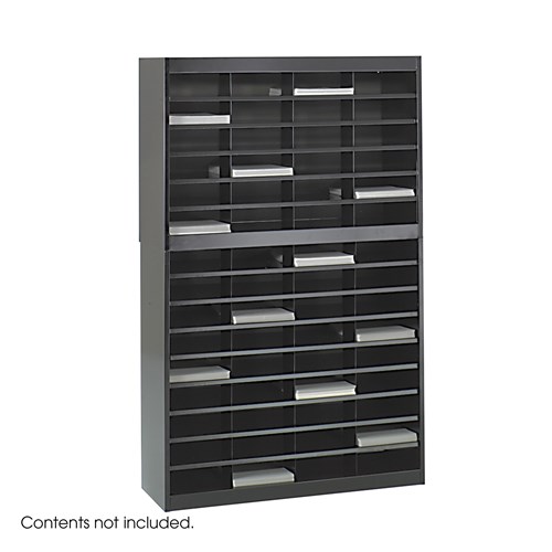 Steel Literature Organizer with 60 Compartments Black[#000000] SKU SMS-10-V37-9231BLR