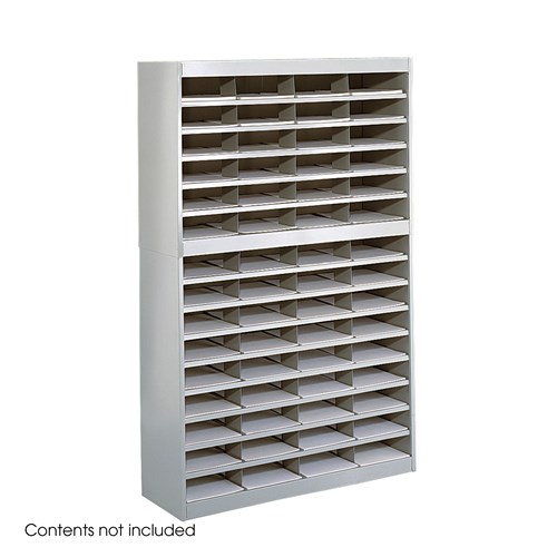 Steel Literature Organizer with 60 Compartments Gray[#A8A8A8] SKU SMS-10-V37-9231GRR