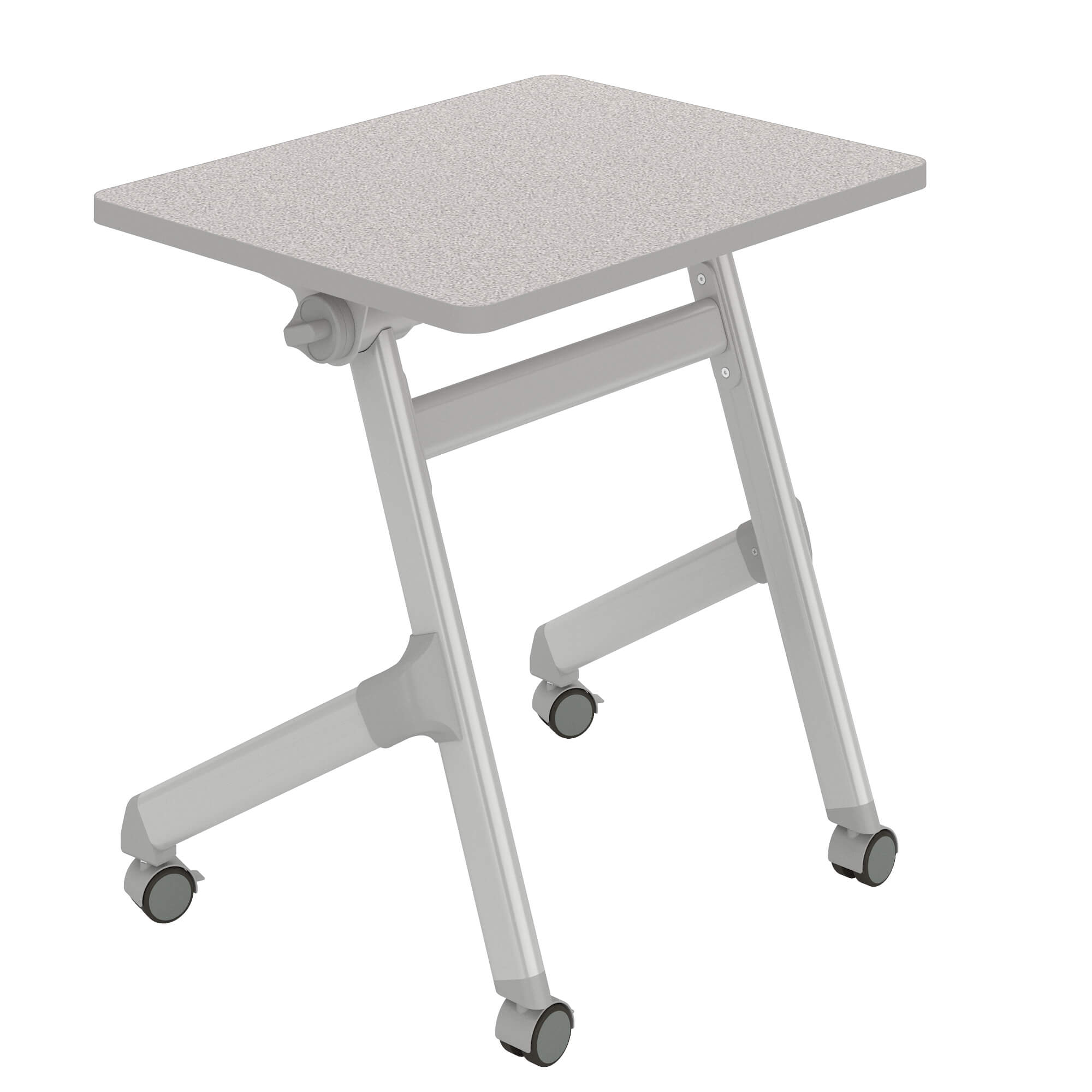 Nesting Student Desk with Flip Top and Locking Casters Gray[#A8A8A8] SKU SMS-12-V37-1227GR