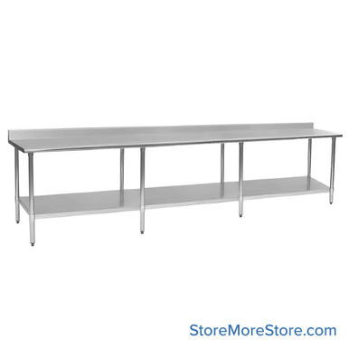 Stainless Steel Top Table 36''W x 144''D x 35.13''H - T36144E-BS SMS-10-V69-T36144E-BS