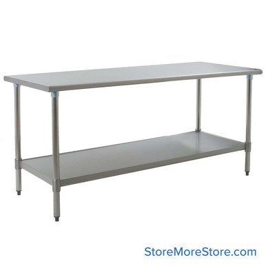 Stainless Steel Top Table 30''W x 72''D x 35.13''H - T3072EM SMS-10-V69-T3072EM