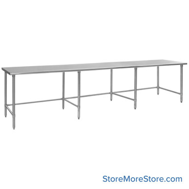 Stainless Steel Top Table 30''W x 144''D x 35.13''H - T30144GTEB SMS-10-V69-T30144GTEB