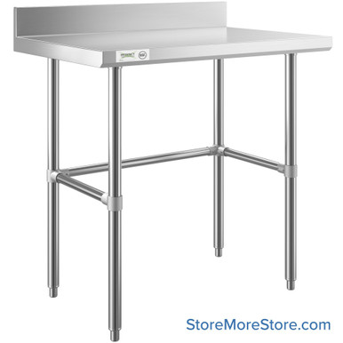 Stainless Steel Top Table 30''W x 36''D x 35.13''H - T3036GTEB-BS SMS-10-V69-T3036GTEB-BS