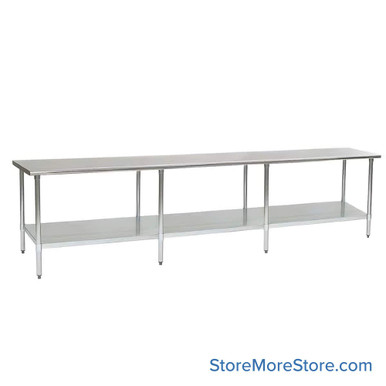 Stainless Steel Top Table 30''W x 132''D x 35.13''H - T30132B SMS-10-V69-T30132B