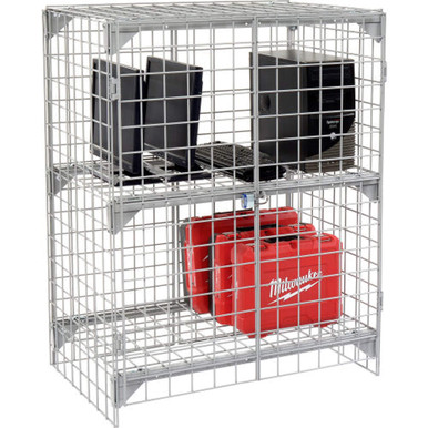 Wire Mesh Security Locker with Shelf and Lockable Doors - 184083 SMS-05-V04-SSG04362436