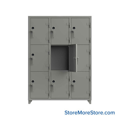 Heavy Duty Lockers 54''W x 18''D x 75''H - 4.66-9D-18-3T-L-BFH SMS-05-V03-4.66-9D-18-3T-L-BFH