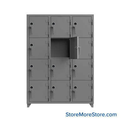 Heavy Duty Lockers 54''W x 18''D x 75''H - 4.66-12D-18-4T-L-AT SMS-05-V03-4.66-12D-18-4T-L-AT