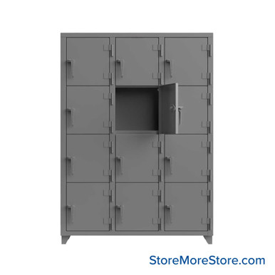 Heavy Duty Lockers 54''W x 18''D x 75''H - 4.66-12D-18-4T-L SMS-05-V03-4.66-12D-18-4T-L
