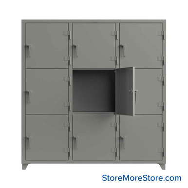 Heavy Duty Lockers 72''W x 24''D x 75''H - 66-9D-24-3T-L SMS-05-V03-66-9D-24-3T-L