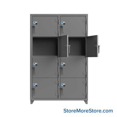 Heavy Duty Lockers 48''W x 24''D x 75''H - 46-8D-24-4T-L-NX-ST SMS-05-V03-46-8D-24-4T-L-NX-ST
