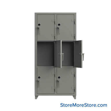 Heavy Duty Lockers 36''W x 18''D x 75''H - 36-6D-18-3T-L-AT SMS-05-V03-36-6D-18-3T-L-AT