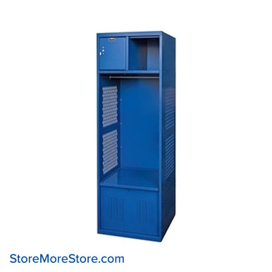 Athletic Locker, 18'' W x 24'' D x 72'' H, Steel, Upper Shelf w/ Security Box & Ventilated Foot Locker SMS-05-V39-WSBF482-1C