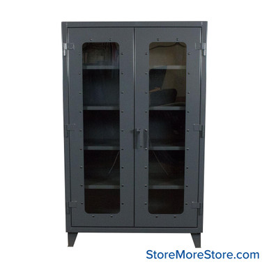 Industrial Metal Cabinet with Glass Doors, 48