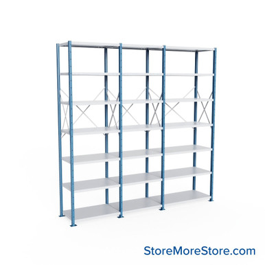 Heavy Duty Metal Shelving 124''W x 18''D x 123''H - SOH12018123-HD7 SMS-08-V39-SOH12018123-HD7