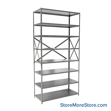 Metal Storage Shelves 18''W x 48''D x 87''H - F7713-18HG SMS-08-V39-F7713-18