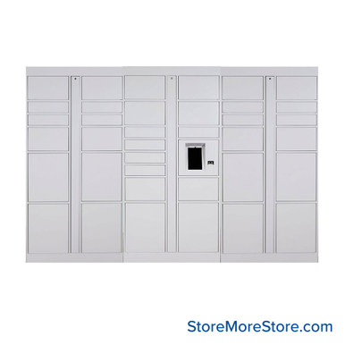 Smart Storage Lockers 118.13''W x 25''D - 13C-12-12-IN-RAL-7040 SMS-05-V100-13C-12-12-IN-RAL