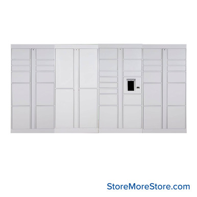 Smart Storage Lockers 118.13''W x 25''D - 13C-12-12-OUT-RAL-7040 SMS-05-V100-13C-12-12-OUT-RAL
