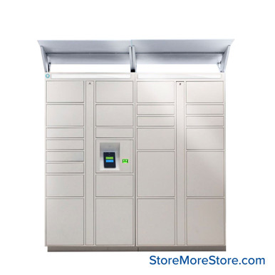 Smart Storage Lockers 78.75''W x 25''D - 13C-12-OUT-RAL-7040 SMS-05-V100-13C-12-OUT-RAL
