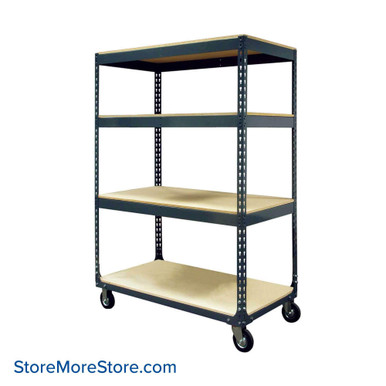 Boltless Rack with Wheels 48''W x 36''D x 60''H - BC4-4836-60W SMS-02-V117-BC4-4836-60W