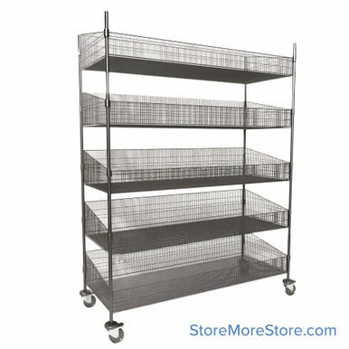 Wire Basket Shelving on Wheels, 18