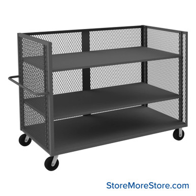 Wire Mesh Cart 72.5''W x 36.38''D x 56.5''H - 3ST-EX3672-2AS-95 SMS-02-V43-3ST-EX3672-2AS-95