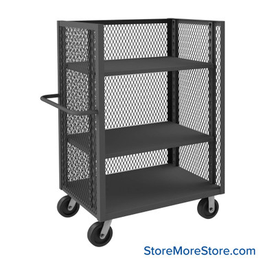 Wire Mesh Cart 60.5''W x 30.38''D x 56.5''H - 3ST-EX3060-1AS-95 SMS-02-V43-3ST-EX3060-1AS-95