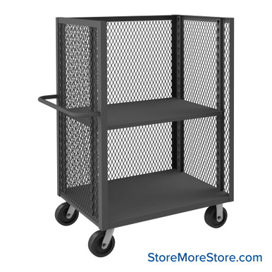 Wire Mesh Cart 60.5''W x 36.38''D x 56.5''H - 3ST-EX3660-1AS-95 SMS-02-V43-3ST-EX3660-1AS-95