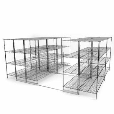 High Density Wire Shelving, 144" W x 144" D x 77" H, 8 Shelves, 18" Shelf Depth