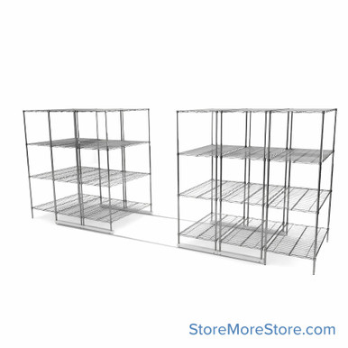 High Density Wire Shelving 156''W x 48''D -6U-4L-18D SMS-08-V45-6U-4L-18D