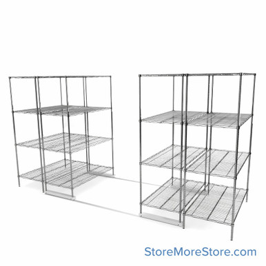 High Density Wire Shelving  120''W x 48''D -4U-4L-18D SMS-08-V45-4U-4L-18D