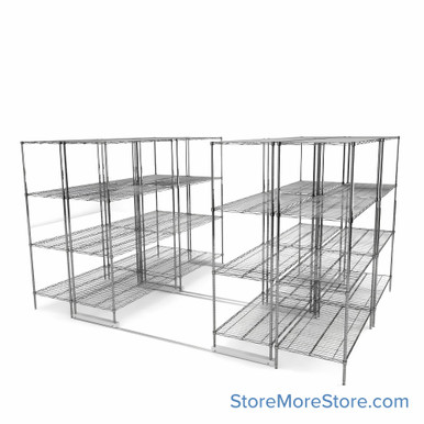 High Density Wire Shelving 120''W x 96''D -4U-8L-18D SMS-08-V45-4U-8L-18D