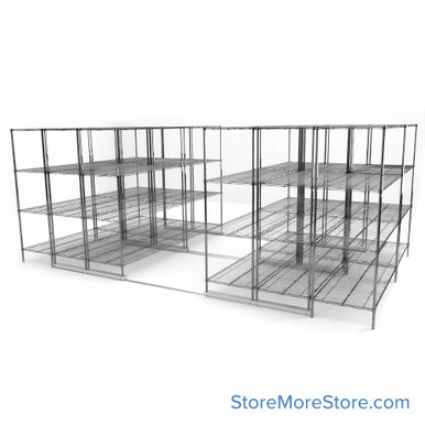 High Density Wire Shelving 156''W x 108''D -6U-9L-18D SMS-08-V45-6U-9L-18D