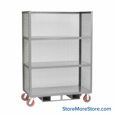 Three Sided Cart 48''W x 30''D x 69''H - T3-3048-6PYFP60 SMS-02-V87-HT3-3048-6PYFP60