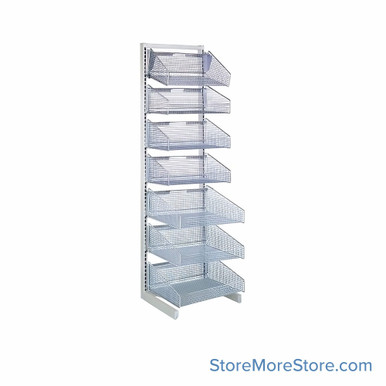 Wire Basket Shelving 17.38''W x 18''D x 70''H - WS70-SS18-4S3L-STDS-W SMS-08-V45-WS70-SS18-4S3L-STDS-W