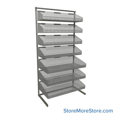 Wire Basket Shelving 35.5''W x 18''D x 70''H - WS70-SS36-4S3L-STDS-W SMS-08-V45-WS70-SS36-4S3L-STDS-W