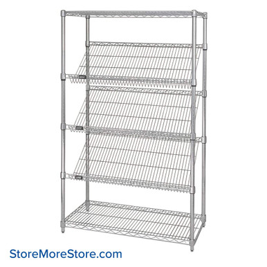 Sloped Wire Shelving 48''W x 24''D x 63''H - 2448SL6C SMS-08-V45-2448SL6C