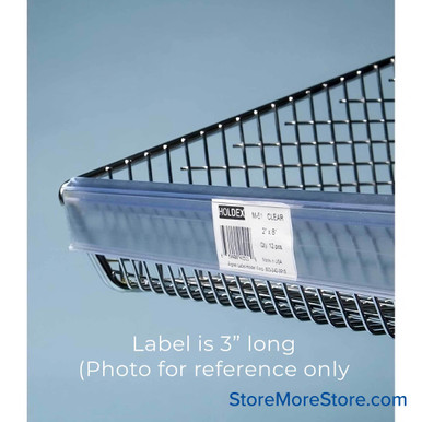 Wire Basket Label Holder 3''W x 0.01''D x 1.38''H - HBL3C SMS-08-V45-HBL3C