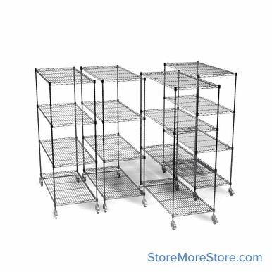 Pull Out Wire Shelving 69''W x 72''D x 91''H -POB246086-4 SMS-08-V45-POB246086-4