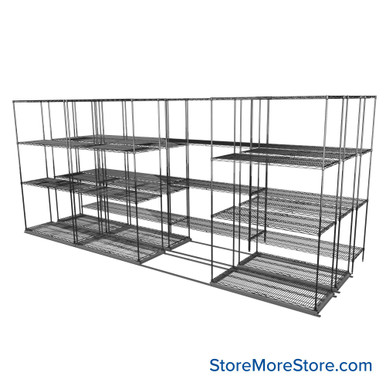 Sliding Wire Shelving 179''W x 58''D x 78''H - LAT-1842-43-T SMS-08-01-V94-LAT-1842-43-T