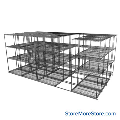 Sliding Wire Shelving 193''W x 78''D x 90''H - LAT-2136-54-Q SMS-08-01-V94-LAT-2136-54-Q