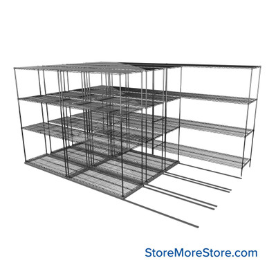 Sliding Wire Shelving 152''W x 78''D x 90''H - LAT-2148-32-Q-ZN SMS-08-01-V94-LAT-2148-32-Q-ZN
