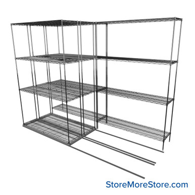Sliding Wire Shelving 102''W x 46''D x 78''H - LAT-1448-21-T SMS-08-01-V94-LAT-1448-21-T