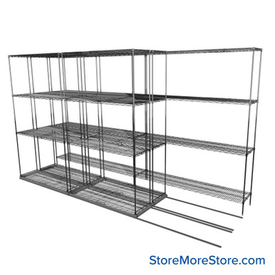 Sliding Wire Shelving 134''W x 46''D x 78''H - LAT-1442-32-T SMS-08-01-V94-LAT-1442-32-T