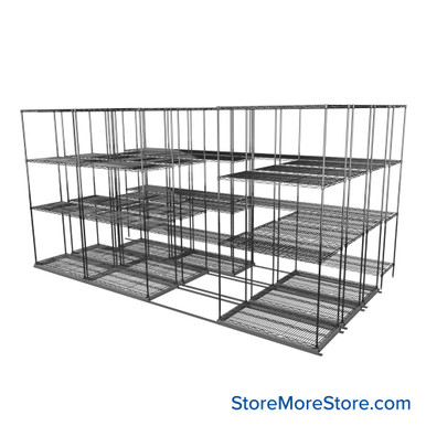 Sliding Wire Shelving 146''W x 78''D x 78''H - LAT-1836-43-Q SMS-08-01-V94-LAT-1836-43-Q