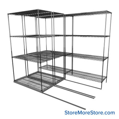 Sliding Wire Shelving 90''W x 58''D x 78''H - LAT-1842-21-T-ZN SMS-08-01-V94-LAT-1842-21-T-ZN