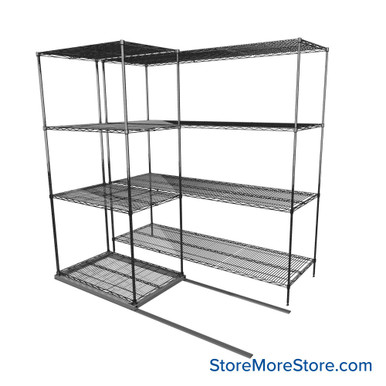 Sliding Wire Shelving 78''W x 50''D x 78''H - LAT-2436-21-ZN SMS-08-01-V94-LAT-2436-21-ZN