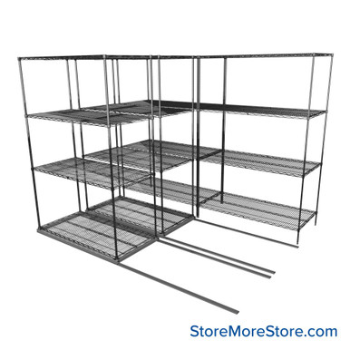 Sliding Wire Shelving 102''W x 76''D x 78''H - LAT-2448-21-T-ZN SMS-08-01-V94-LAT-2448-21-T-ZN
