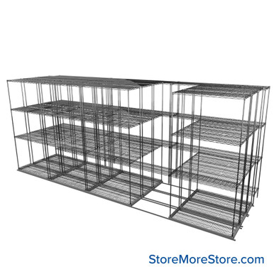 Sliding Wire Shelving 193''W x 62''D x 78''H - LAT-1436-54-Q-ZN SMS-08-01-V94-LAT-1436-54-Q-ZN