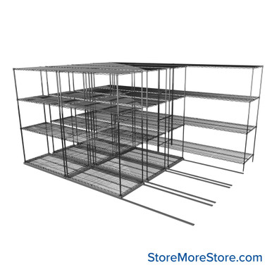 Sliding Wire Shelving 152''W x 78''D x 95''H - LAT-2448-32-Q SMS-08-01-V94-LAT-2448-32-Q